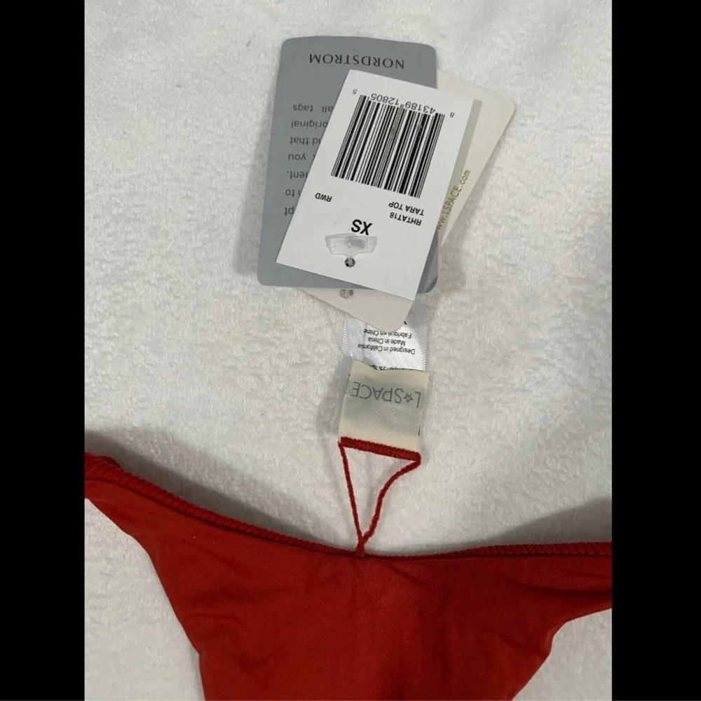 NWT $99 L Space Tara‎ Ribbed Bikini Top in Redwood [SZ XS ]